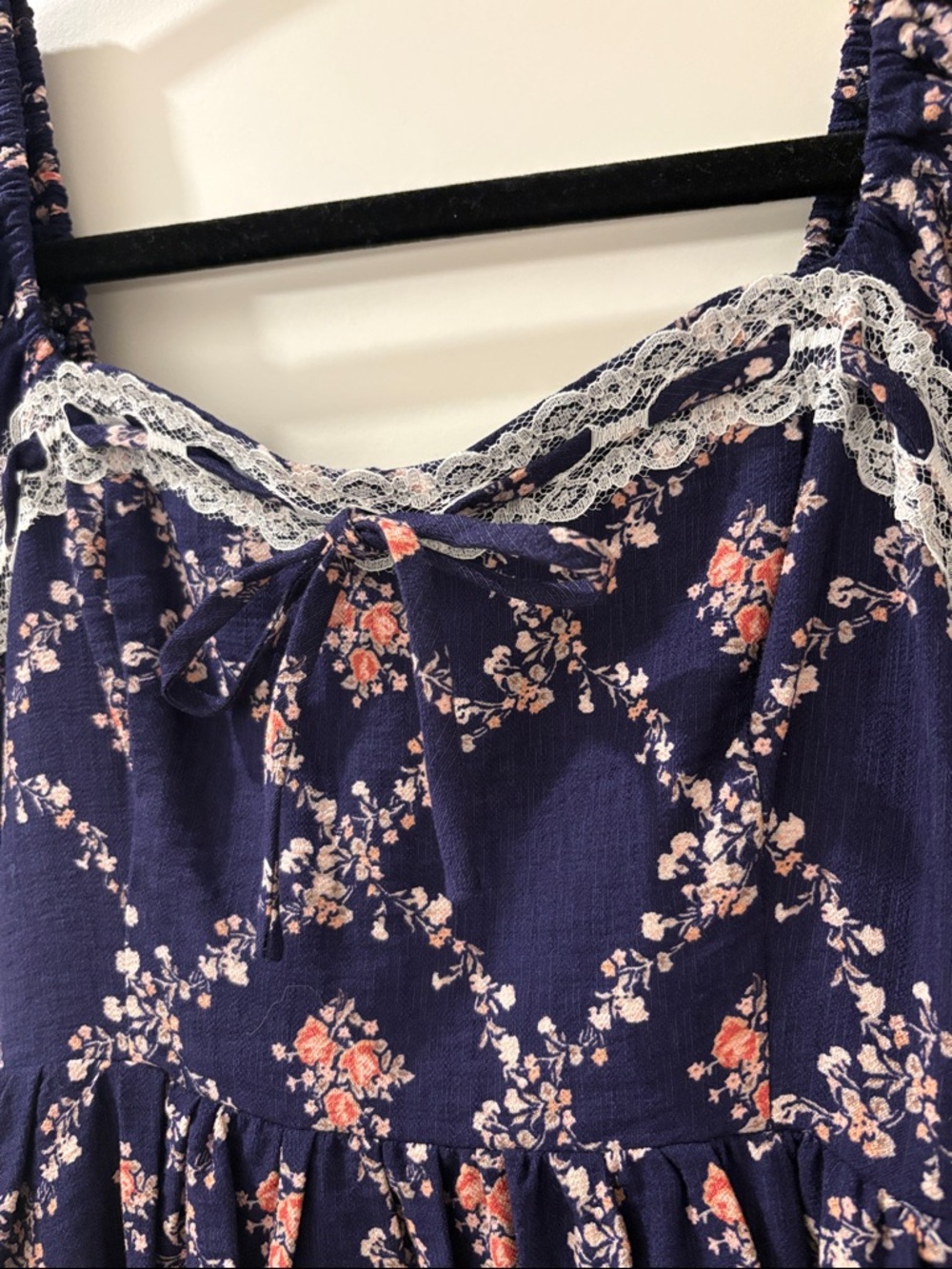 NWT [Altar'd State] Azura Mini Floral Puff Sleeve Lace Trim Dress Women’s XXS - Picture 8 of 14